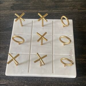 Gold and White Tic Tac Toe Set